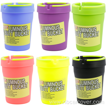 Car Ashtray Luminous Butt Bucket Creative Portable